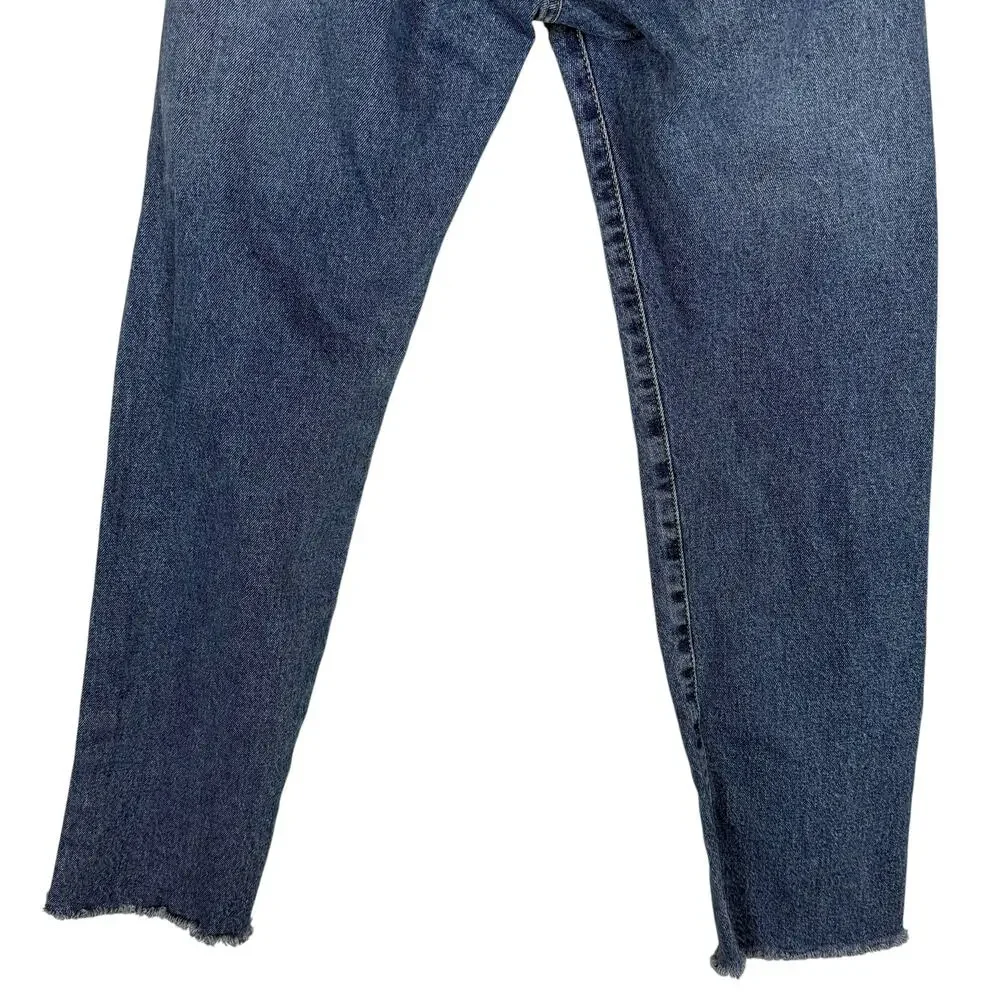 Levi's 501 Jeans Mens 28x29 Blue Denim Frayed Hem Mid-Rise Original Fit Straight